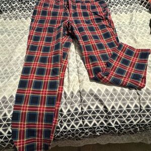 Old Navy Red and Blue Plaid Pixie Pants